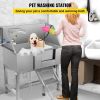 VEVOR Dog Grooming Tub, Professional Stainless Steel Pet Dog Bath Tub, with Steps Faucet & Accessories Dog Washing Station