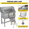 VEVOR Dog Grooming Tub, Professional Stainless Steel Pet Dog Bath Tub, with Steps Faucet & Accessories Dog Washing Station