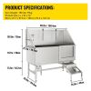 VEVOR Dog Grooming Tub, Professional Stainless Steel Pet Dog Bath Tub, with Steps Faucet & Accessories Dog Washing Station