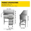 VEVOR Dog Grooming Tub, Professional Stainless Steel Pet Dog Bath Tub, with Steps Faucet & Accessories Dog Washing Station