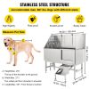VEVOR Dog Grooming Tub, Professional Stainless Steel Pet Dog Bath Tub, with Steps Faucet & Accessories Dog Washing Station